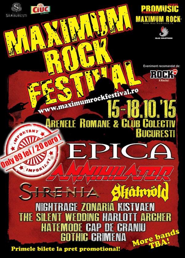 Doua noi formatii confirmate la Maximum Rock Festival 2015!